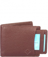 Alfami Gent`s Brown Leather Executive Wallet | Quick Excess Window ID