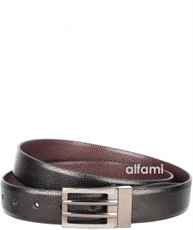 alfami Men`s Crocodile Patterned Reversible PU Leather Belt (Black/Brown, Free Size)