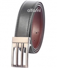 alfami Men`s PU Leather Belt(Brown and Black_44)