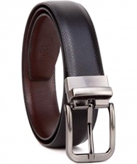 Alfami Men`s Pu Leather Reversible Belt (Black,Free Size)