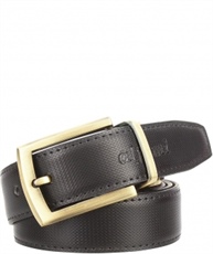 Alfami Mens PU Leather Belt, Golden Antique Buckle, Free size upto 42 inch waist