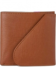 alfami Urban PU Leather Tan Flap Button Cover Men`s Wallet