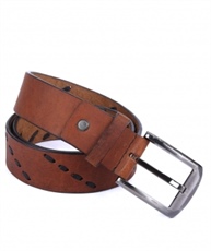 AM LEATHER 100% GENUINE LEATHER BELT BROWN