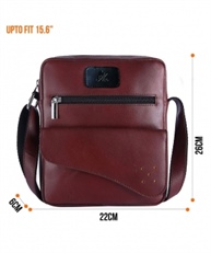 AM LEATHER Brown Colour Genuine Leather Unisex Messenger Bag