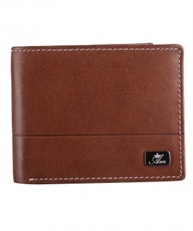 Am Leather Men Crazy Horse Leather Wallet for Men`s - Brown