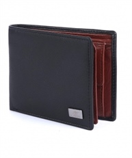 AM LEATHER Men`s and Women`s Leather RFID Bi-Fold Wallet (Black and Brown)