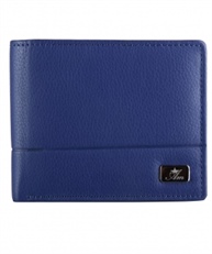 AM LEATHER Men`s Blue Leather Wallet(blue)