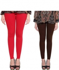 ANKLE LENGTH LEGGING (BROWN, RED, SOLID)