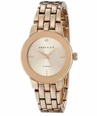 Anne Klein New York AK/1930RGRG Diamond-Accented Dial Rose Gold-Tone Women`s Bracelet Watch