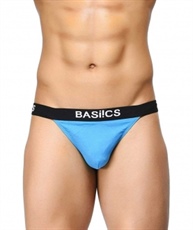 BASIICS by La Intimo Men`s Blue Cotton Spandex Prime Thong