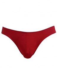 BASIICS by La Intimo Men`s Red Polyester Spandex Semi-Seamless Feather Weight Brief