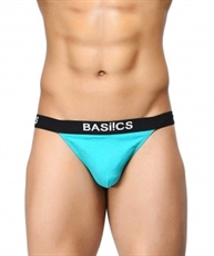 BASIICS by La Intimo Men`s Teal Cotton Spandex Prime Thong