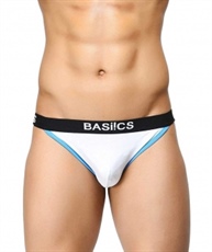 BASIICS by La Intimo Men`s White Cotton Spandex Thigh High Brief