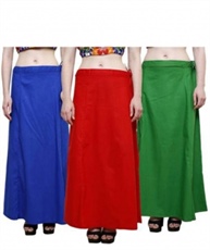 BLUE_RED_GREEN_PETTICOAT COTTON BLEND PETTICOAT (XXL)