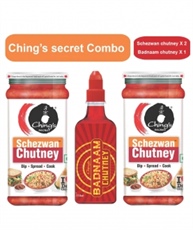 Chings Secret Combo of Schezwan Chutney X 2 and Badnaam Chutney X 1 (Pack of 3)