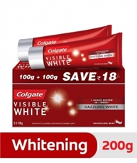 Colgate Visible White Dazzling White Toothpaste, Sparkling Mint - 200gm (Saver Pack)