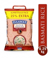 Daawat Super Basmati, 5kg, (with Free 25% Extra)