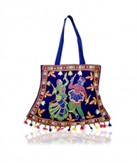 DN Enterprises Designer Embroidered Dark Blue Stylish Shopping Bag ToteBag Thaila Carry Bag(dark blue)