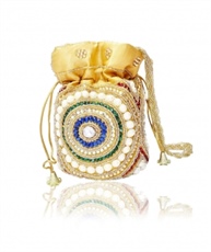 DN Enterprises Party/Wedding Wear Potli Bag Bridal Clutch For Women`s(blue&multi)