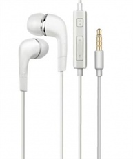 EARPHONES WITH MIC AND 3.5MM JACK WIRED HEADSET WITH MIC (WHITE, IN THE EAR)