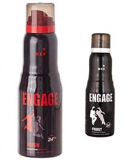 Engage Man Deodorant, Rush, 150ml / 165ml (Weight May Vary) and Engage New Metal Range Frost Deodorant Spray For Men, 150ml / 165ml