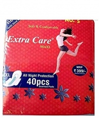 Extra Care Sanitary Napkins for Women (Pink Maxi) (2) -Pack of 40