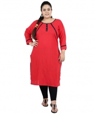 Fazzn Women`s Rayon Straight Kurti(Red)