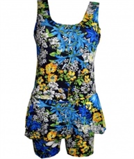 Floral Print Women Swim-dress Multicolor Swimsuit