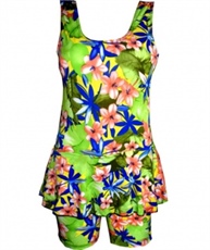 Floral Print Women Swim-dress Multicolor Swimsuit