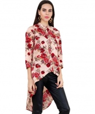 FLORAL PRINT WOMEN TUNIC (BEIGE)