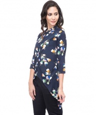 FLORAL PRINT WOMEN TUNIC (BLUE)