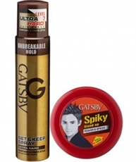 GATSBY SET & KEEP HAIR SPRAY ULTRA HARD 250 ML WITH HAIR STYLING WAX POWER & SPIKES 75 Gm SPRAY (325 G)