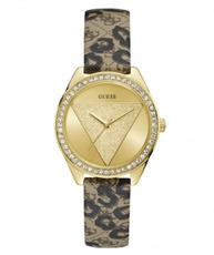 GUESS Animal Print Analogue Golden Dial Women`s Watch