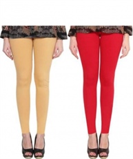 I KING ANKLE LENGTH LEGGING (BEIGE, RED, SOLID)