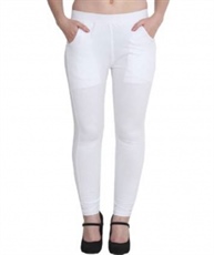 I KING ANKLE LENGTH LEGGING (WHITE, SOLID)