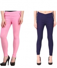 I KING BABY PINK, NAVY BLUE JEGGING (SOLID)