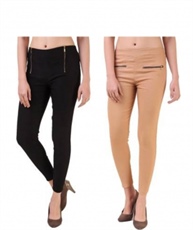 I KING BLACK, BEIGE JEGGING (SOLID)