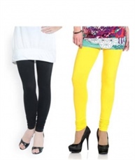 I KING CHURIDAR LEGGING (BLACK, YELLOW, SOLID)