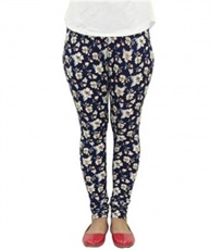 I KING CHURIDAR LEGGING (DARK BLUE, WHITE, FLORAL PRINT)