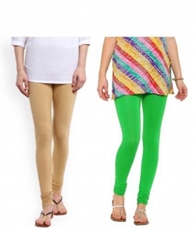 I KING CHURIDAR LEGGING  (GREEN, BEIGE, SOLID)