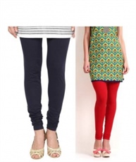 I KING CHURIDAR LEGGING (NAVY, RED SOLID)