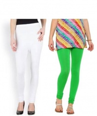 I KING CHURIDAR LEGGING (WHITE,GREEN)