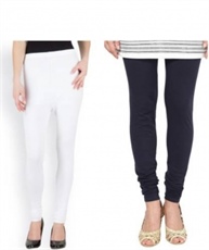 I KING CHURIDAR LEGGING (WHITE, NAVY BLUE)