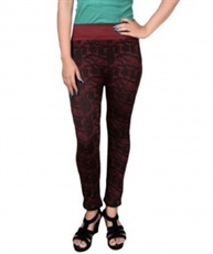 I KING LENGTH LEGGING (RED, FLORAL PRINT)