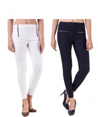 I KING WHITE, NAVY BLUE JEGGING  (SOLID)