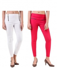 I KING WHITE, PINK JEGGING (SOLID)