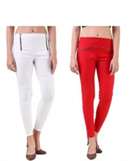 I KING WHITE,RED JEGGING (SOLID)