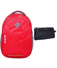 Kavi`s 18 Inch Nylon Polyester Red Laptop Bag for Women and Men