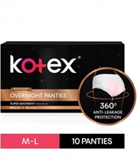 Kotex Overnight Panties -Periodwear for Sanitary Protection - M/L (10 count)