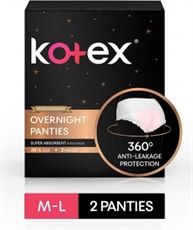 Kotex Overnight Panties -Periodwear for Sanitary Protection - M/L (2 count)